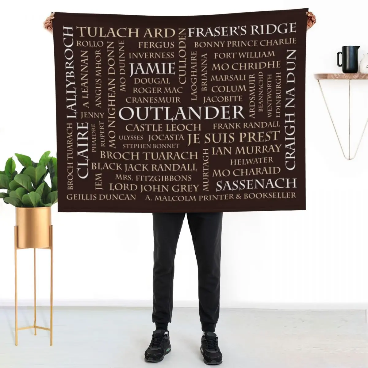

Outlander Word Cloud Throw Blanket Soft Plush Blanket as Housewarming Gift