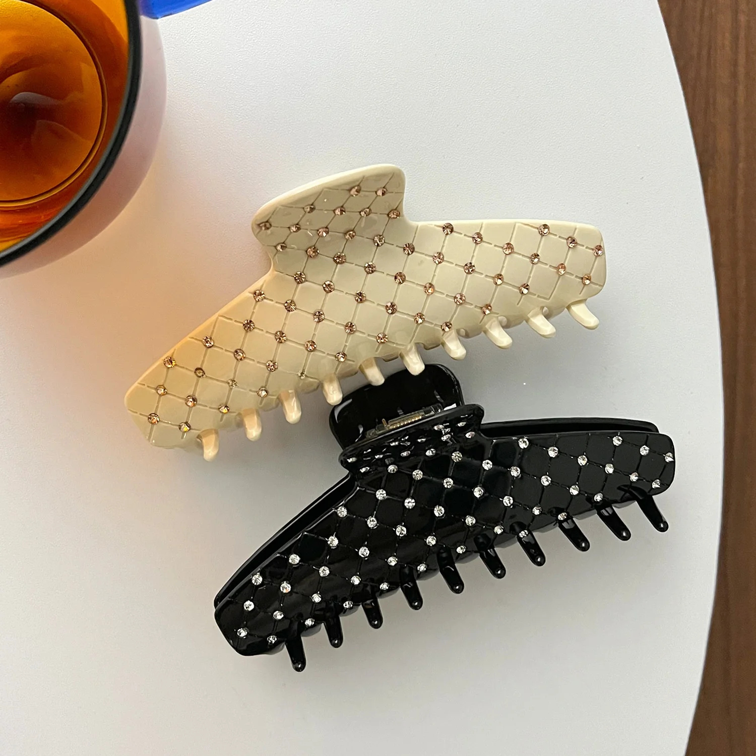 Large Size Alice Band Hair Clip Luxury Acetate ark Clamp Korean Japanese Sle Water Diamond Clutch Hair Clip Faionable H...