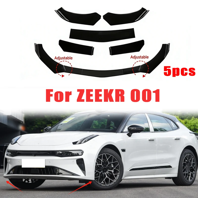 

5Pcs ABS Material Universal Car Front Bumper Separator Bumper Lip Body Kit Duck Lip Separator For ZEEKR 001 Car Accessories