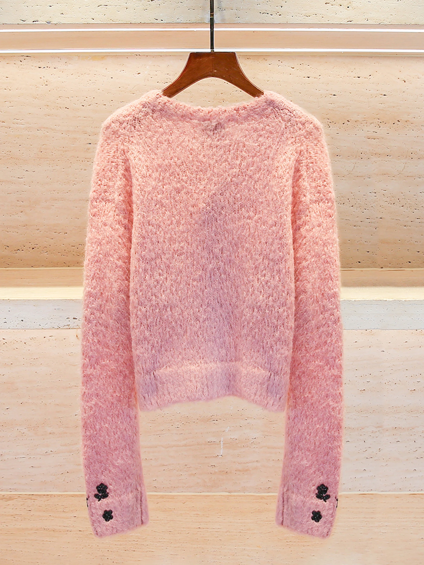 

Sweet Design Sensation Bead Embroidery Alpaca Knitted Open Cardigan Top for Women Ele Commute Sle Regular Fit Medium So...