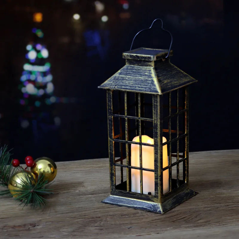 INXDOLHOM LED Vintage Lantern Battery Operated Halloween Pirate Lantern Flame Rustic Hanging Lantern for Garden Yard Home Decor