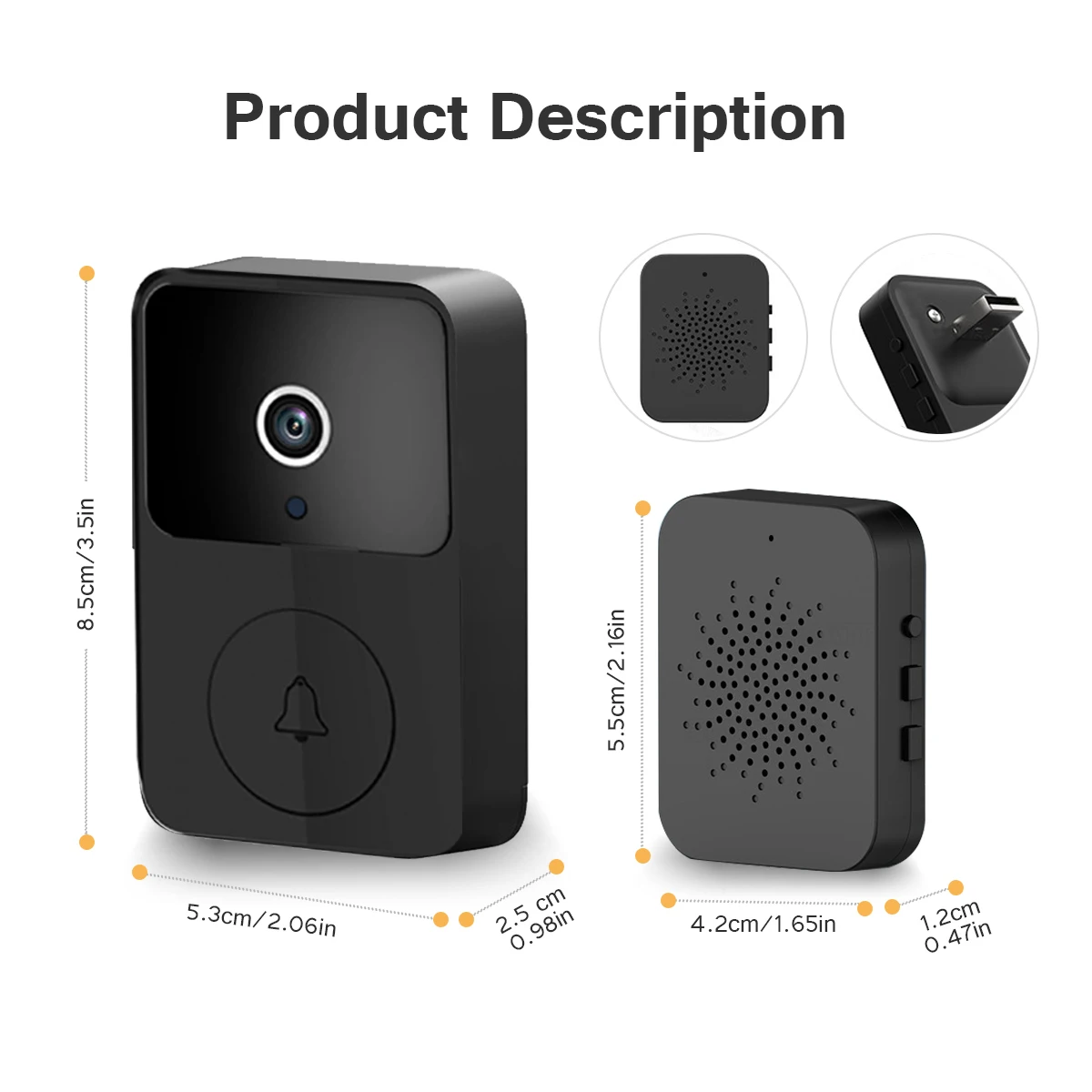 Tuya Wireless Smart Video Doorbell, 2.4G WiFi Home Security Camera, 2-Way Audio, Night Vision, Battery, Secure Home Monitoring view 8