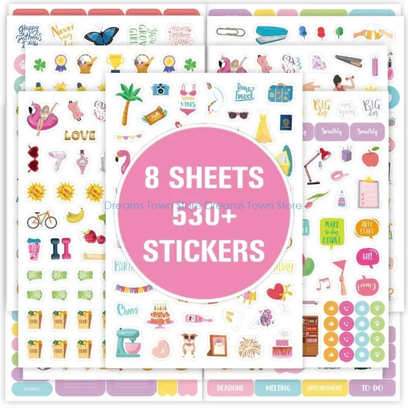 HX6A Pack of Holiday Seasonal Sticker Planner Daily Calendar Scrapbooking Sticker Set for Decorating Planning Scrapbooking