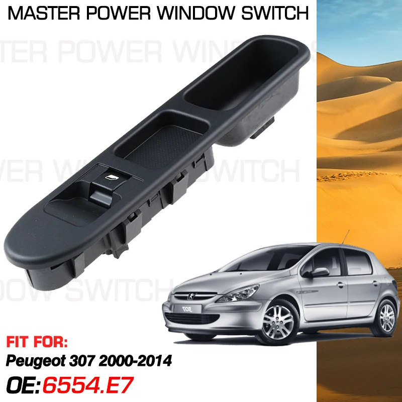 

Car Power Window Switch Front Right Passenger Side 6554.E7 4 Pins For Peugeot 307 2000-2014 Kombi Cabriolet 2001 2002 2003 2004