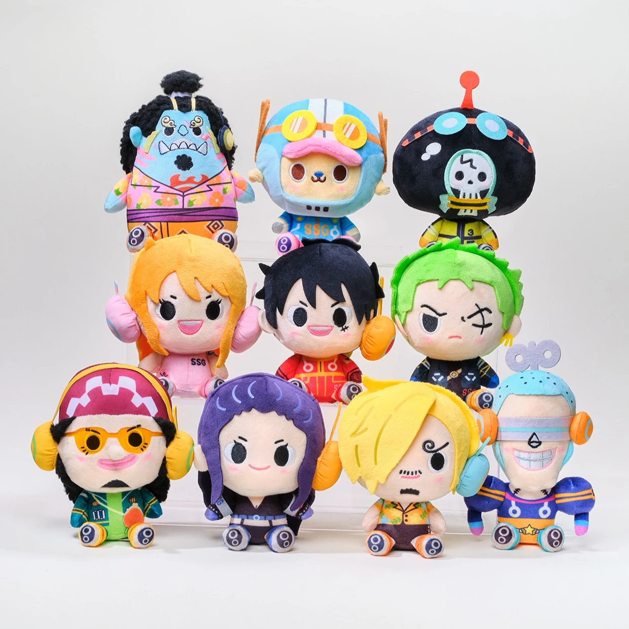 Caja ciega sorpresa de peluche de una pieza de Anime japonés, muñeco de juguete de peluche, serie EGGHEAD, Luffy Zoro Nami Usopp Sanji Chopper, colección