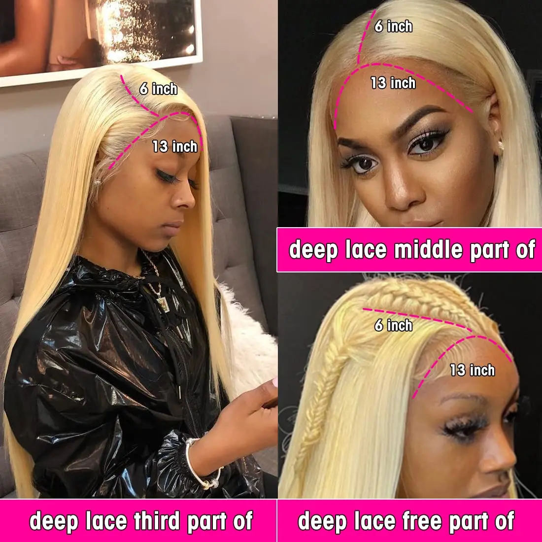 Blonde 613 13x6 HD Lace Frontal Wig 613 Lace Front Human Hair Wigs Pre Plucked Straight Human Hair Wig 13x1 T Part Lace Wig