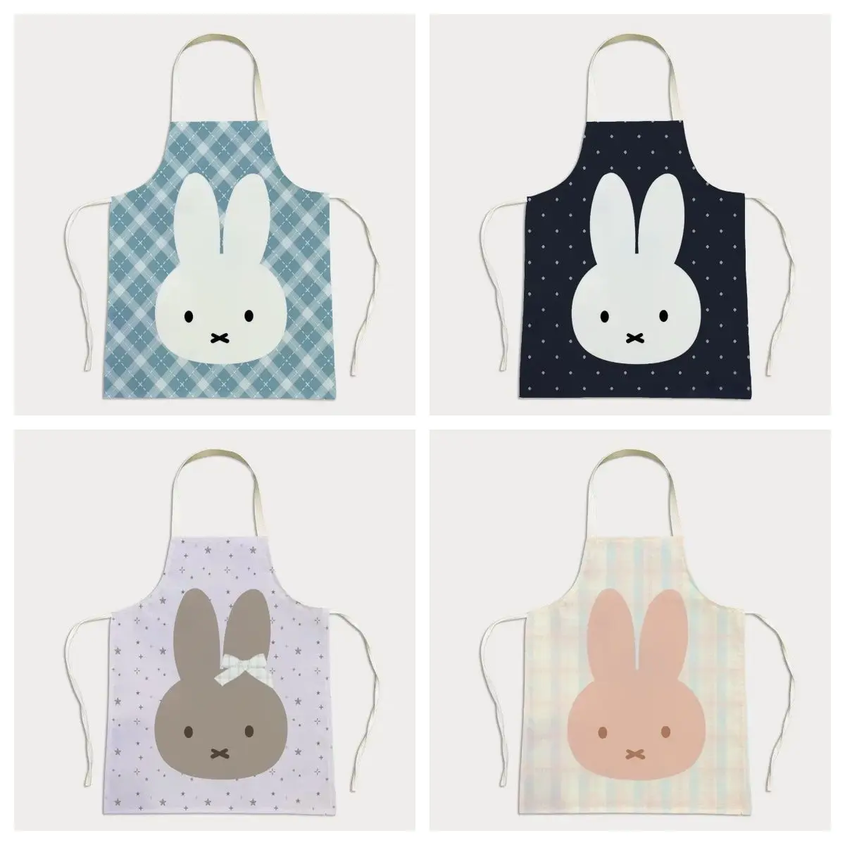 Miffy Cartoon Apron Suitable for Adults and Kids Kitchen Baking Housework Anti Dirty Coverall Creative Home Cooking Protective