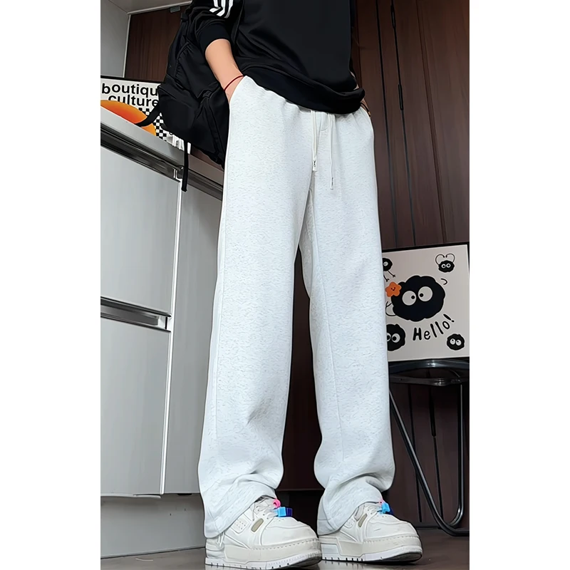 Pantalones Hombre موضة الشتاء سميكة الدافئة الرياضة SweatPants الرجال الملابس حجم كبير مستقيم الرجال بناطيل كاجوال فضفاضة 5XL-M