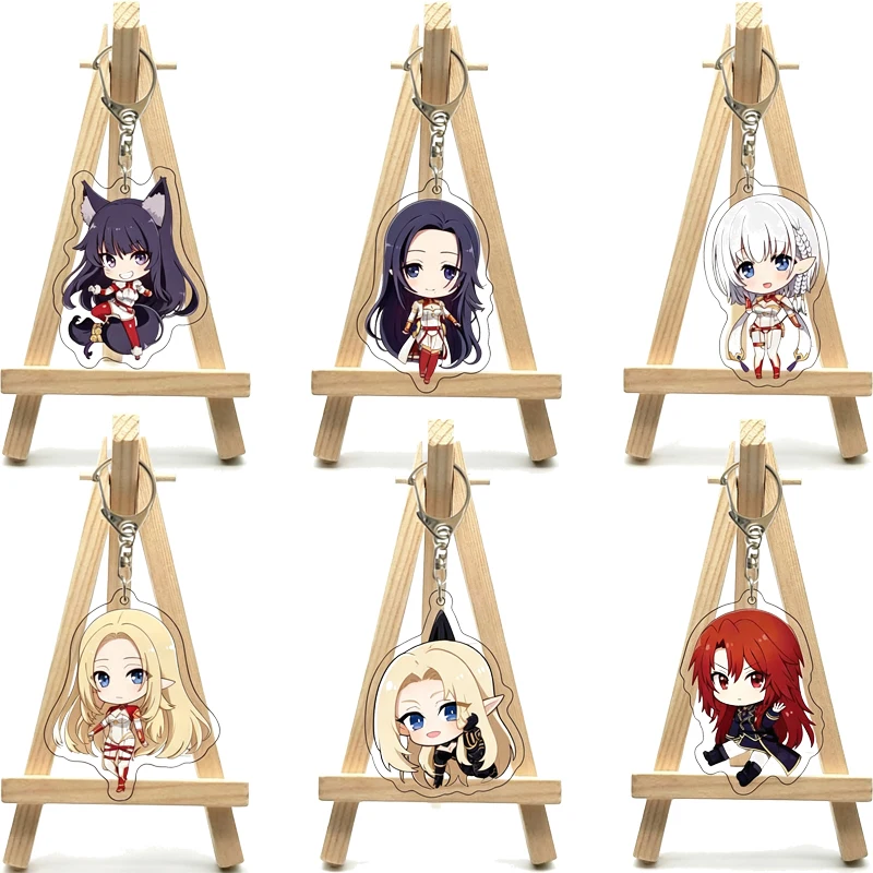 55MM Anime The Eminence in Shadow Figure‌ Mundane Mann Claire Kageno Cid Kageno‌ Alpha Beta Gamma Acrylic Keychain Cute Gifts