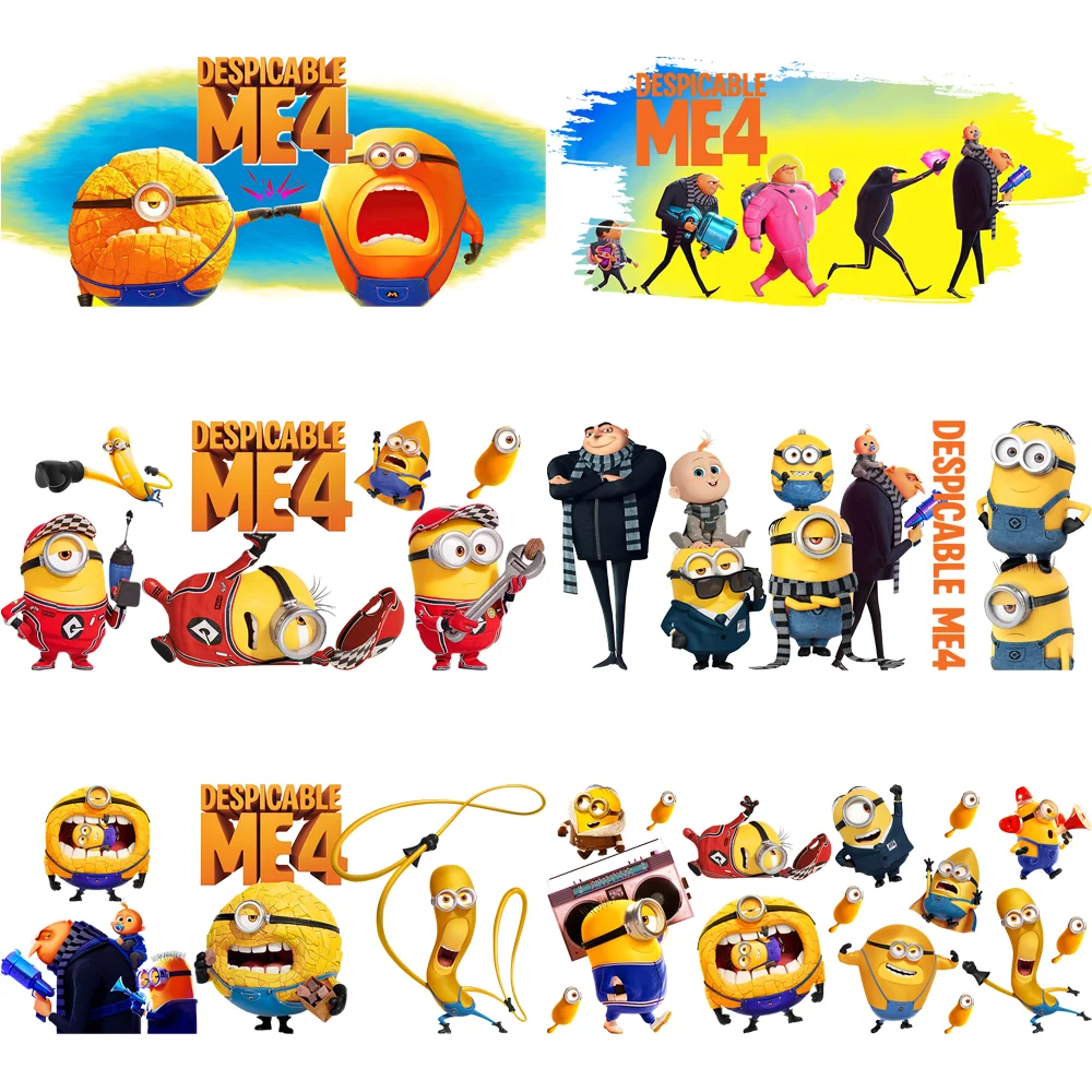 Mix Design Of Yellow Cartoon Icons UV DTF Cups Wraps Libbey 16oz Cup Transfer Waterproof Cute Big Eyes Image Vibe 3D Stickers