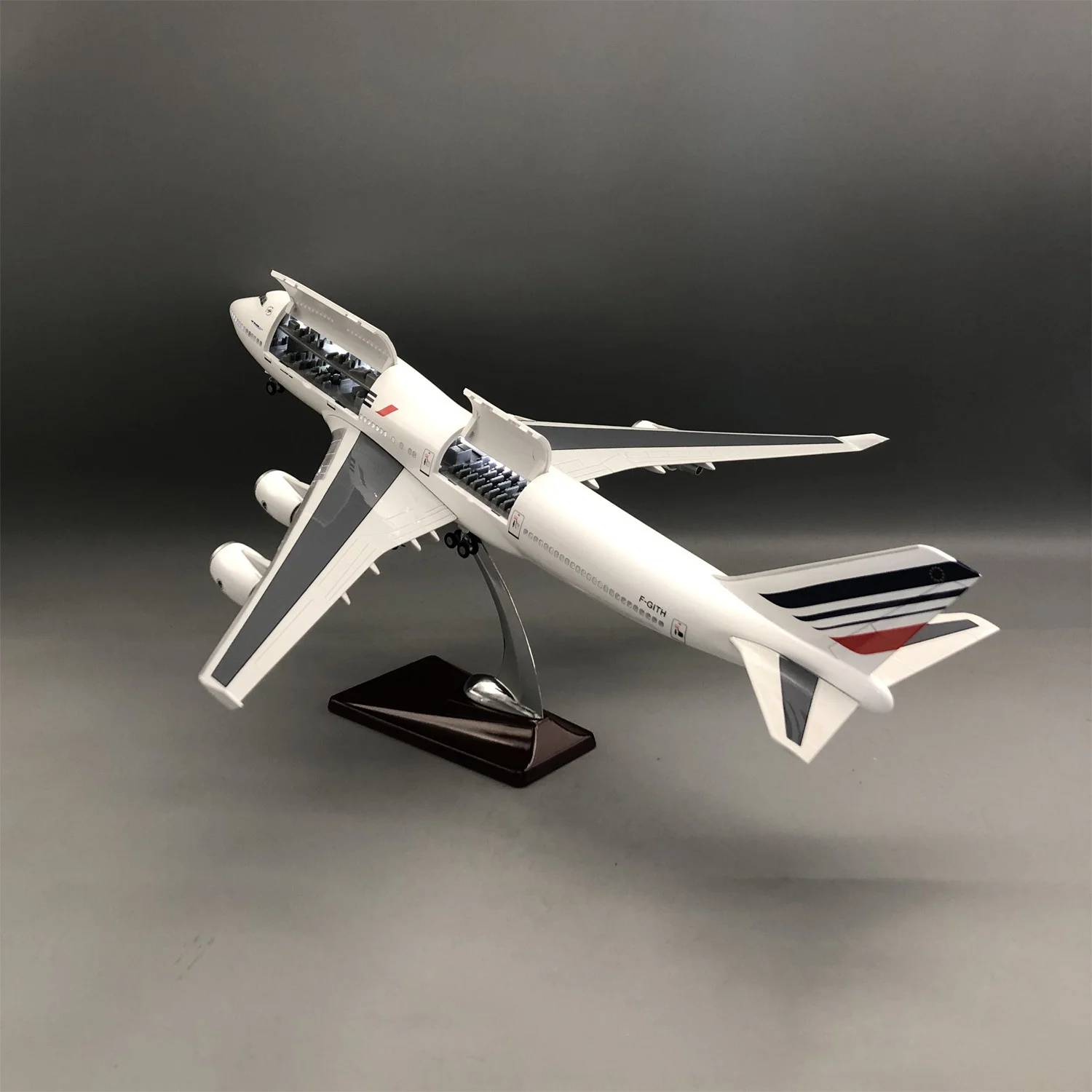 47cm Air France B747 Resin Model Aircraft 1/150 Scale Airplanes Diecast With Lights Cabin Door Can Open Adults Birthday Souvenir