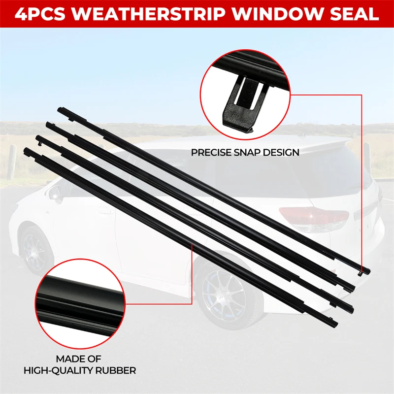 Car Window Weatherstrips For Toyota Wish 2010 - 2016 2017 Side Window Moulding Trim Sealing Belts Seal Strips 75711 75722-68021