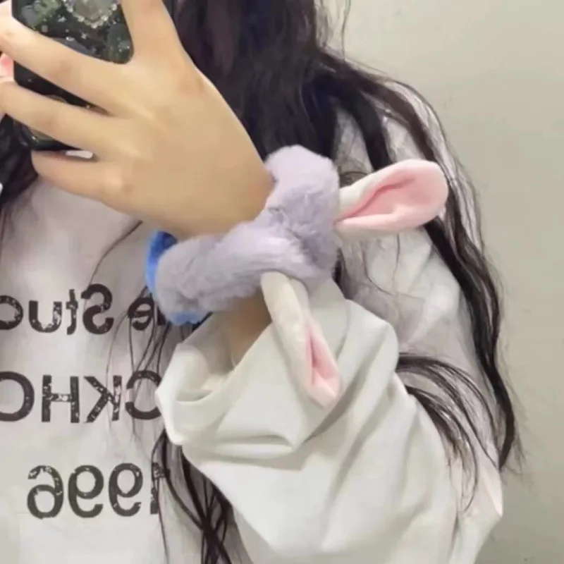 การ์ตูนดิสนีย์ Zootopia Judynick ตุ๊กตาผมแหวนแถบคาดศีรษะสาวลําไส้ใหญ่วงกลมฤดูใบไม้ร่วงและฤดูหนาวอุปกรณ์เสริมผม