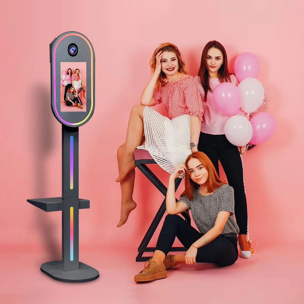 

Selfie Magic Mirror Photo Booth Machine with 15.6 Inch Touch Screen DSLR Photo Booth for Wedding Parties