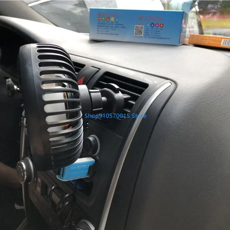 B95C Car Air Vent USB Fan 3 Speed 5V 360 Degree Rotation Adjustable Electric Blower with ON OFF Switch Universal