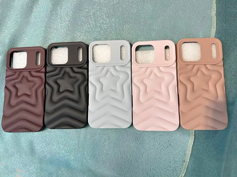 Glitzernde, verchromte, silberfarbene, abgestufte, fünfzackige Stern-TPU-Handyhülle für iPhone 18 Pro Max 17 16 15 13 14, plattierte Silikon-Rückseite – Detail 2