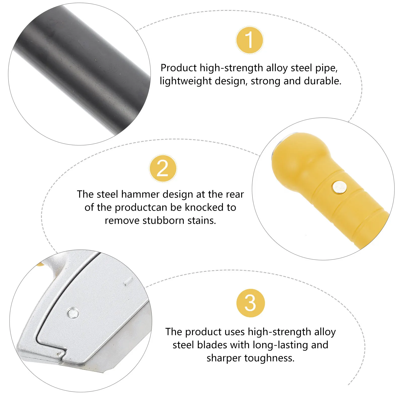 1Set Cleaning Scraper High Quality Aluminum Alloy Non Slip Handle Floor Glue Remover Glass Cement Cleaning Tool Stubborn Stain