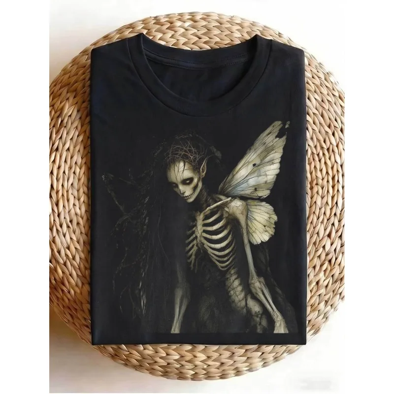 Fun Retro Pattern Exotic Fairy Gothic Dark Art Men's T-shirt for All Seasons New Unisex Retro T-shirt