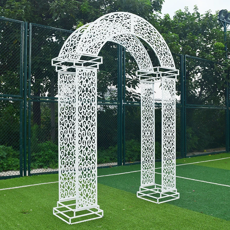 2023 New Wedding Scene Layout European Outdoor Happiness Door Wedding Props Carved Iron Arch Frame Arch Backdrop