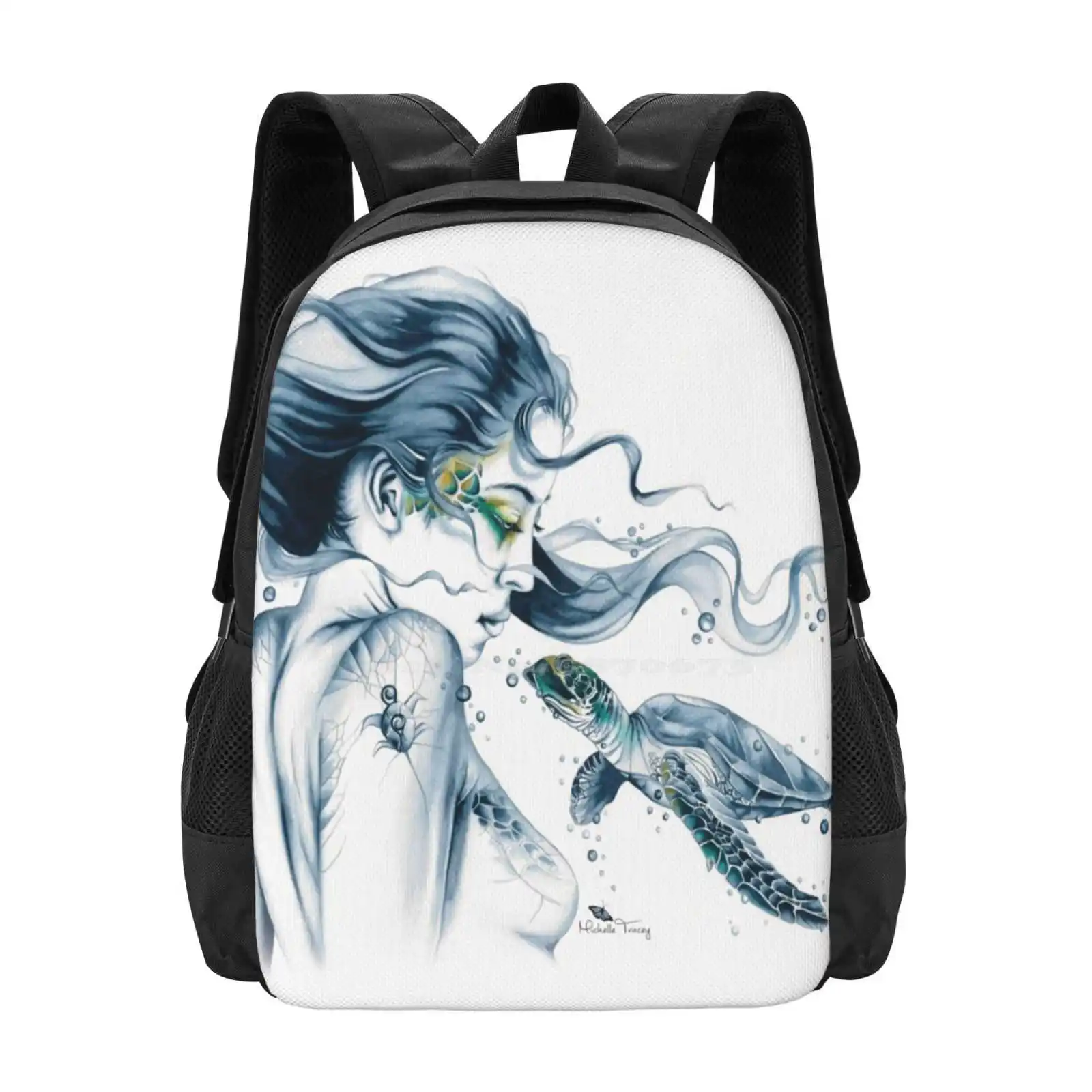 

Sea Turtle Totem Hot Sale Backpack Fashion Bags Sea Turtles Magical Fantasy Art Spiritual Positive Inspiring Visionary Female