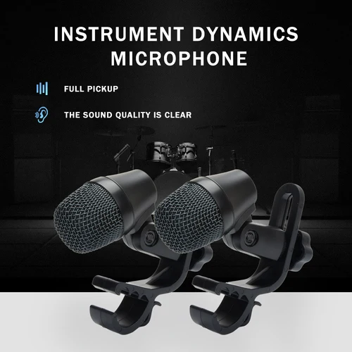 Imagen 2 del producto Micrófono de tambor militar pequeño E904, micrófono de tambor con cable para instrumento en forma de corazón, con micrófono de grabación de instalación de brazo de clip