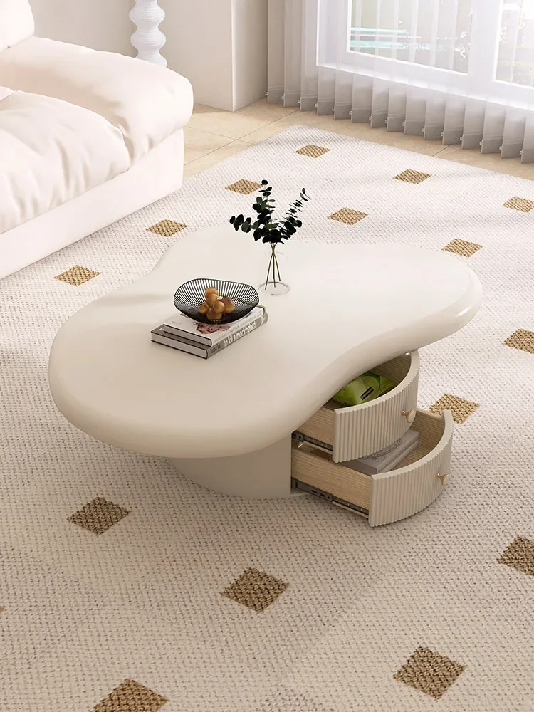 

Cloud Tea Table Cream French Small Unit Nordic Living Room Simple Irregular Tea Table