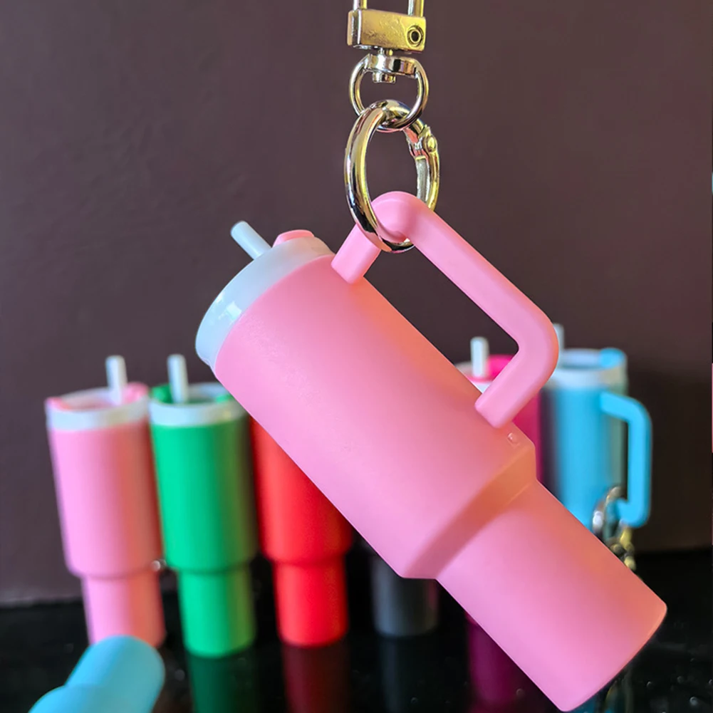 3/5/6pcs Mini Tumbler Keychain Mini Cup Keychain for School Bag Key Ring or Lip Balm Tumbler Keychain Detachable for Cup