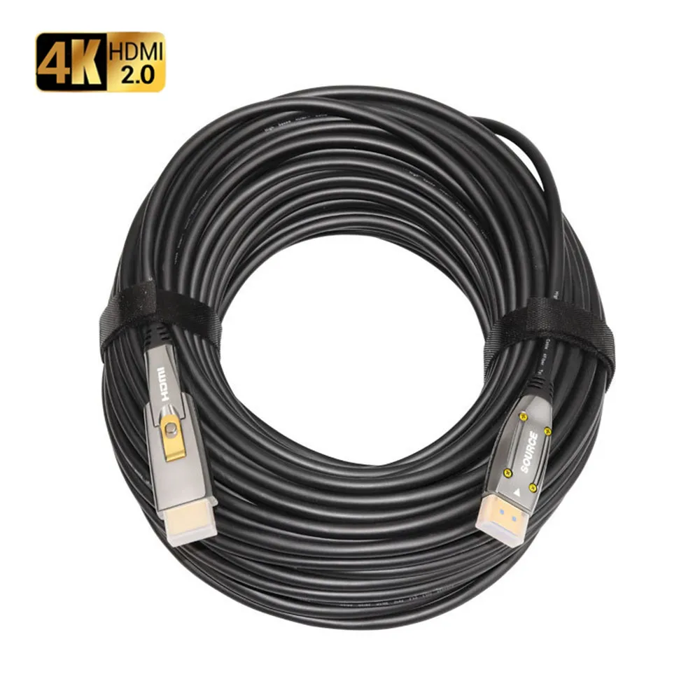 Cable HDMI-Compatible Fiber Optic A to D Type Single Head Pullable Pipe Cable 4K@60Hz 2.0 2.0b 18Gbps Ultra High Speed HDR Male