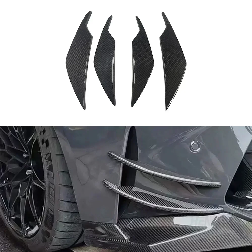 For B-MW M3 M4 G80 G82 2021-2024 Genuine Dry Carbon Fiber AC Style Bumper Side Wing Canard Body Kits  Bumper Candards