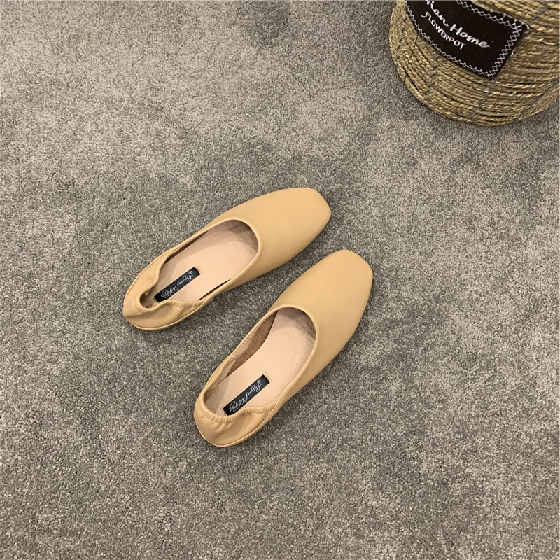 Soft Shoes Woman Flats Autumn Shallow Mouth Slip-on Square Toe Casual Female Sneakers Dress Fall New Slip On Moccasin Summer Ret