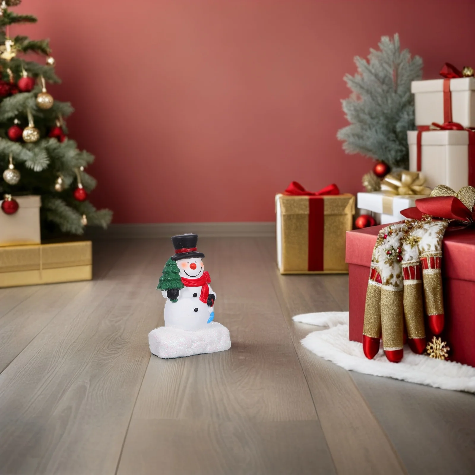 

Mini Resin Snowman Statue Indoor Cute Christmas Home Decor Winter Centerpiece Ornaments Micro Landscape Snowmen