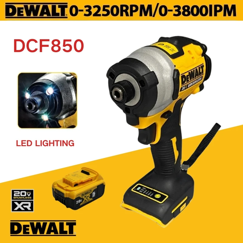 

DEWALT DCF850 20V Power Tool Electric Drill Impact Driver Impact Drill 205NM Brushless Motor Wireless Rechargeable Drill