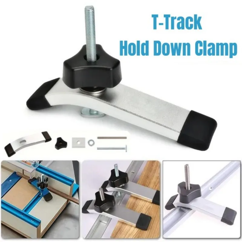 

Wood Work T Track Slider M8 T Screw M8 Nut M8 Slider Saw Table Quick Acting Hold Down Clamp For T-Slot T-Track DIY Tools