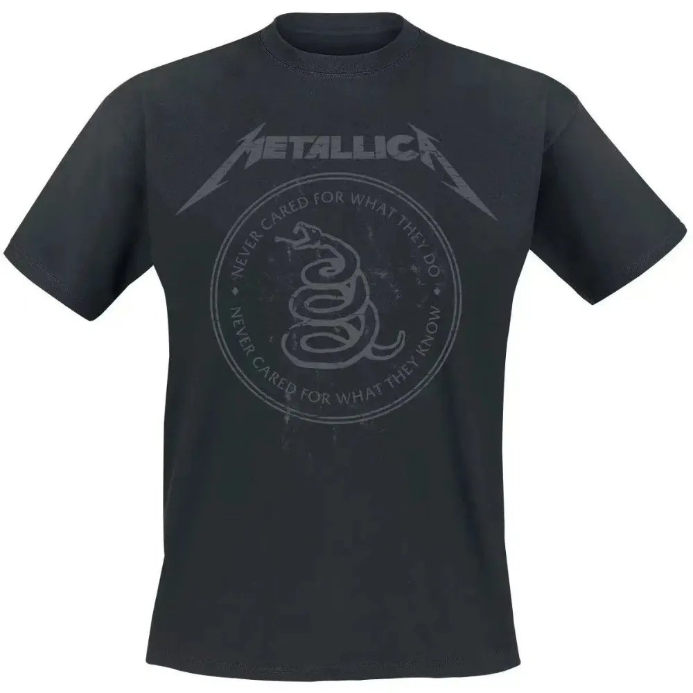 Image of Metallica Snake Künstlerische Muster Sommer Mode T-Shirt Herren Damen T-Shirt Casual Street Classic Band T-Shirt Streetwear Tops