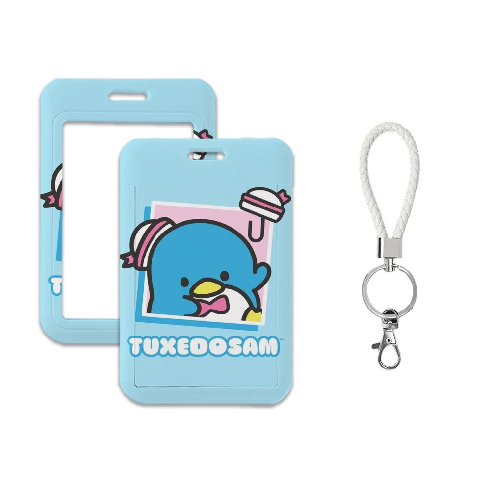 Tuxedo Sam Sanrio ID Card Holder Lanyards Business Neck Strap Retractable Clip Credit Card Case Keychain Badge Holder