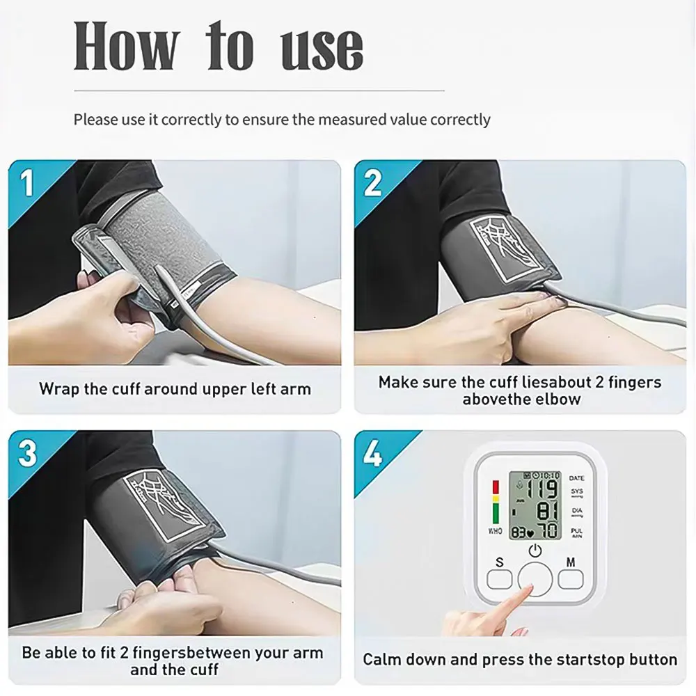 1pc adulto braço pressão arterial manguito cinto tonômetro esfigmomanômetro manguito superior para braço monitor de pressão arterial medidor acessórios