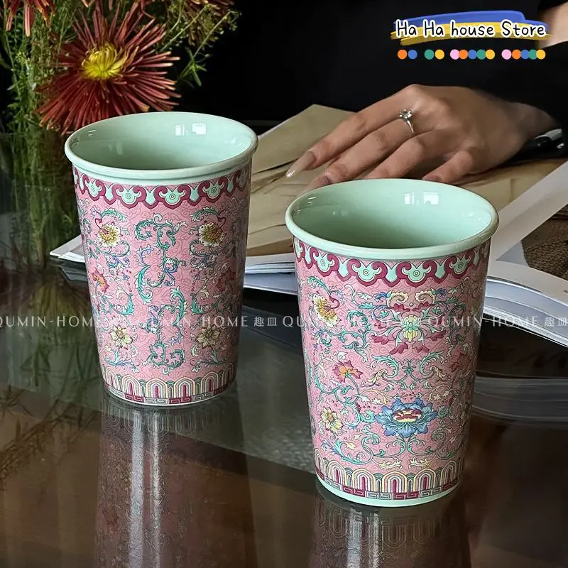 

Оригинальная эмалированная керамическая чашка, винтажная кружка, домашняя вечеринка, домашний офис, чашка для воды, чая, новая кофейная кружка в китайском стиле, украшение дома