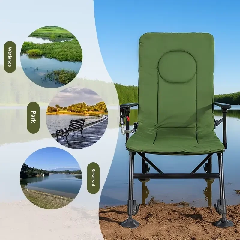 Portable Folding Camping Chair Multifunctional Fishing Seat Outdoor Leisure Lightweight Travel Stool for Beach Picnic Hiking