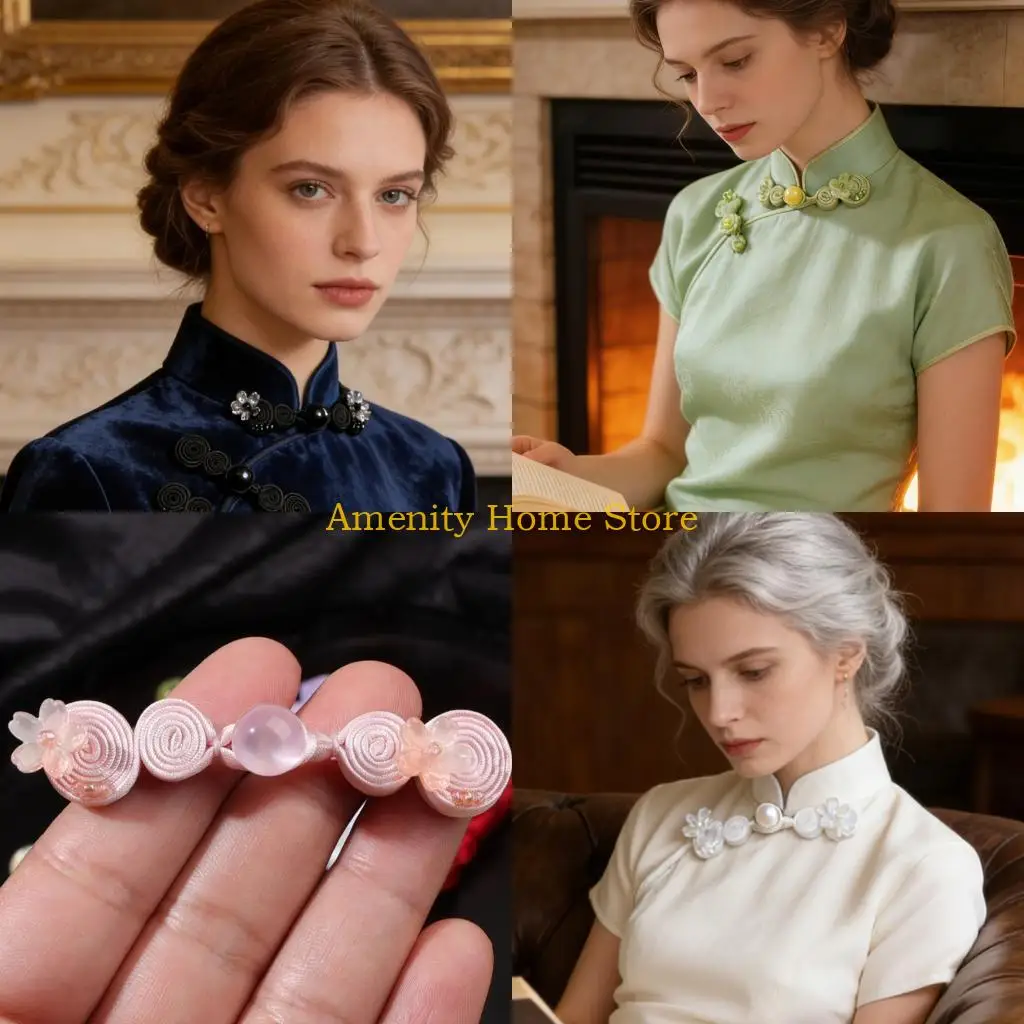 F26C Einzigartiger handgefertigter Knopf in Kürbisform für Qipao und orientalische Outfits