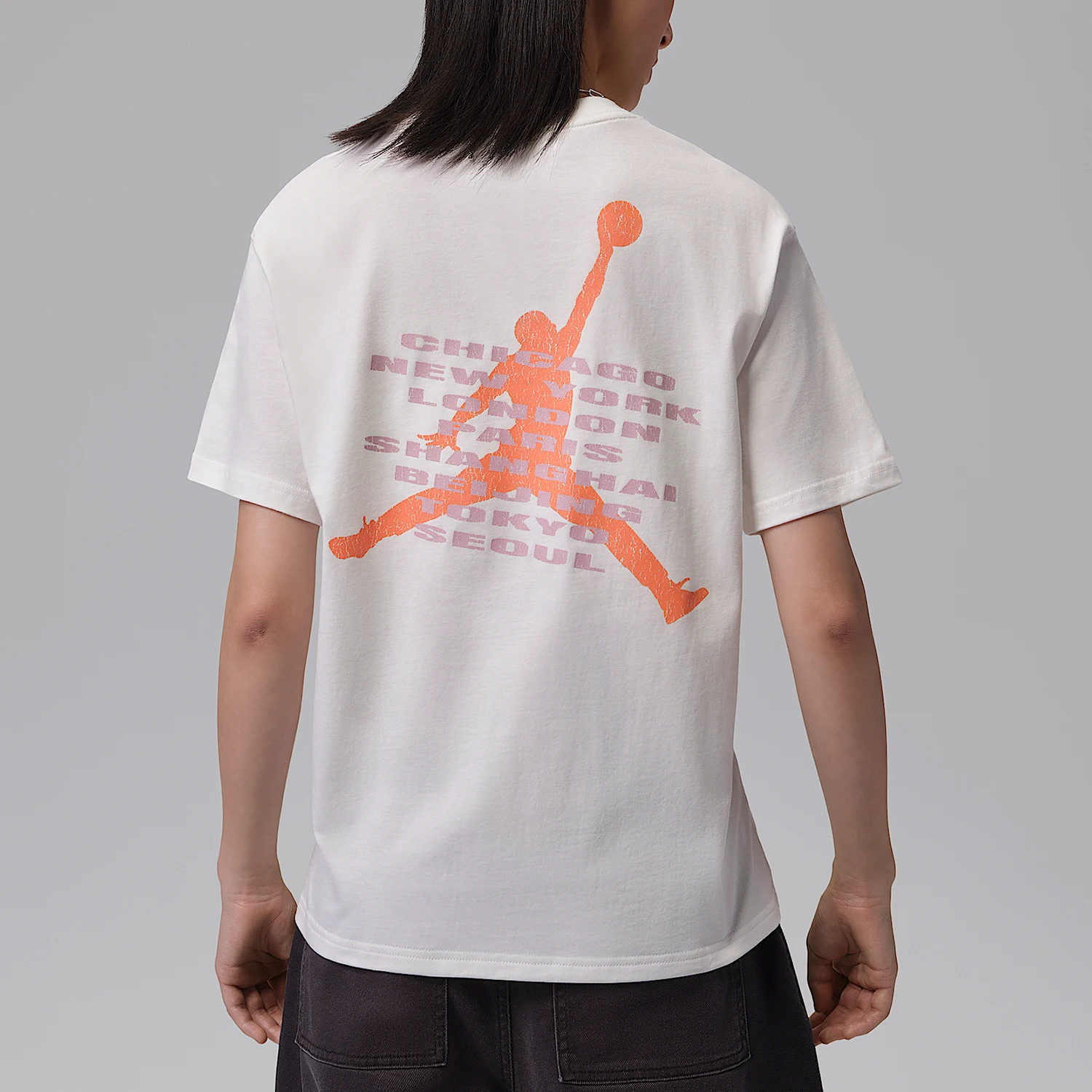 Nike genuine JORDAN women's letter printed skin friendly sports short sleeved T-shirt IF0840-133