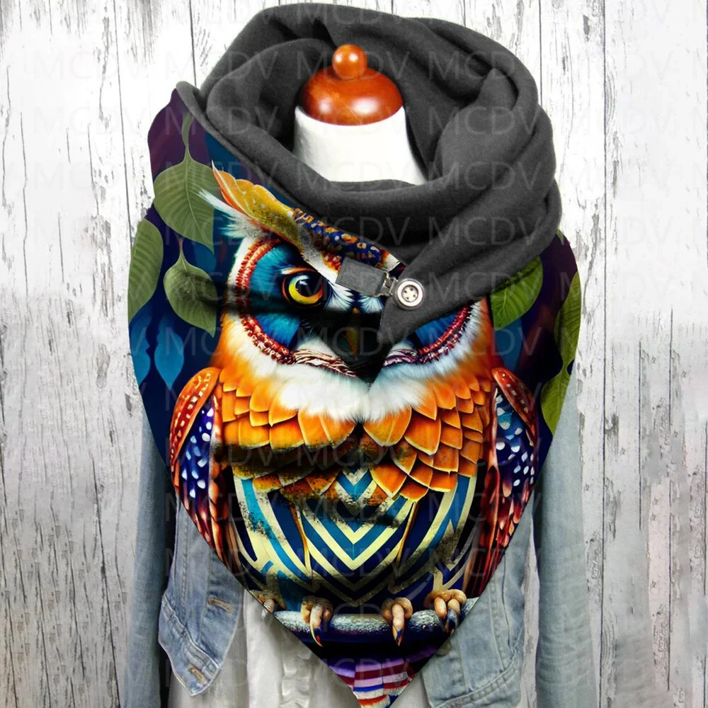 Owl 3D Printed Casual Scarf And Shawl for Women Warm and Comfortable Scarf 04