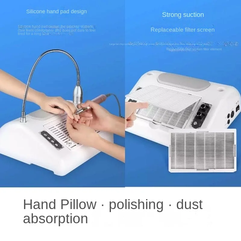 

New nail polish 5-in-1 polishing machine/baking lamp/vacuum/lighting/hand pillow integrated set beginner nail polish lamp