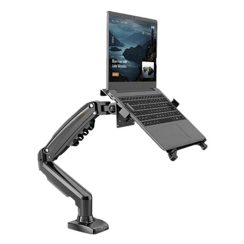 

Dual screen monitor stand notebook stand swivel telescopic strap with tray lifting adjustment booster
