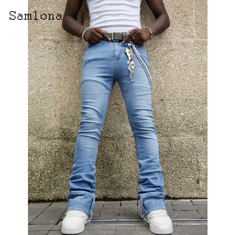 

Мужские повседневные прямые джинсовые брюки больших размеров, мужские брюки до щиколотки, осень 2021, новая мода, джинсы с карманами на молнии, низ