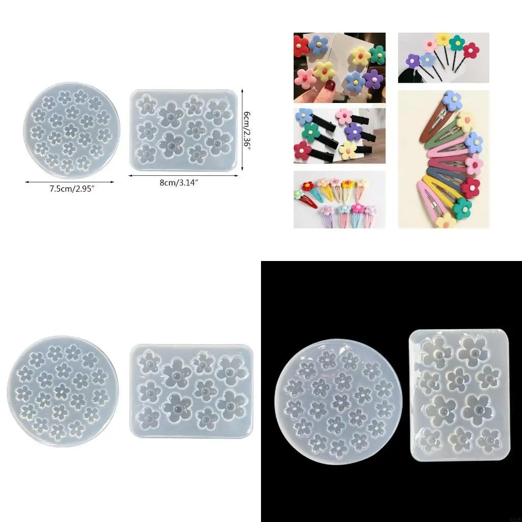 Reusable Silicone Mold Small Flower Crafting Molds Pendant Molds for Craft