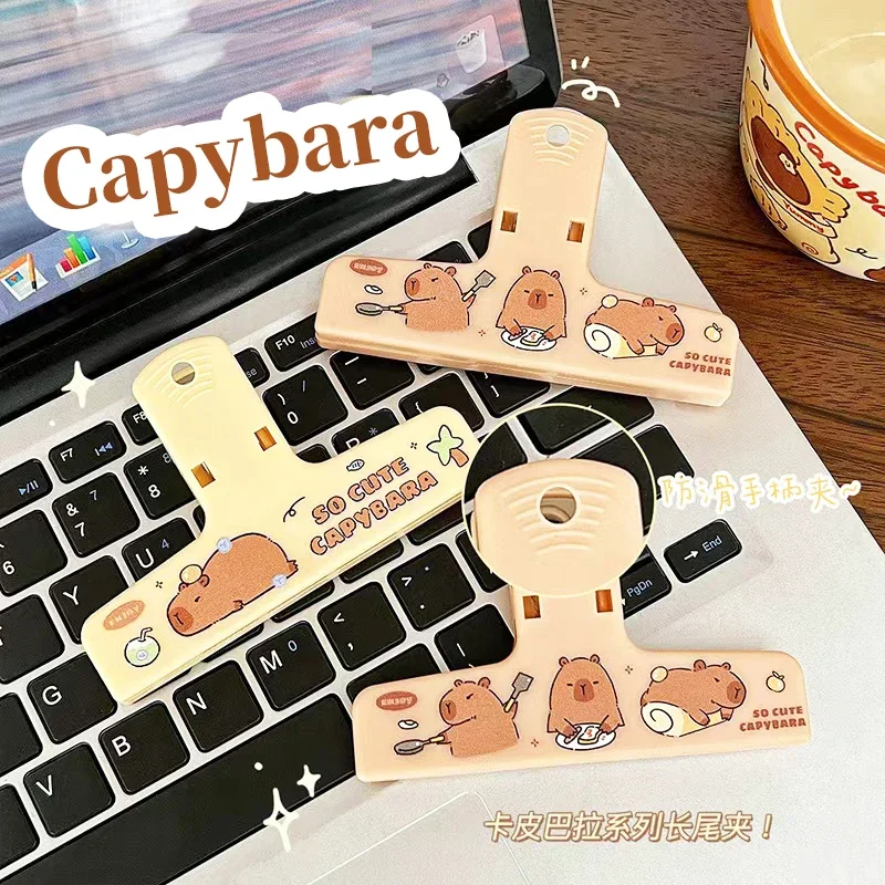 Bonito Capivara Binder Clips, Mesa Artigo Storage Clip, Cartão Nota Titular, Escritório Binding Suprimentos, Estudante-Learning Armazenamento Clip