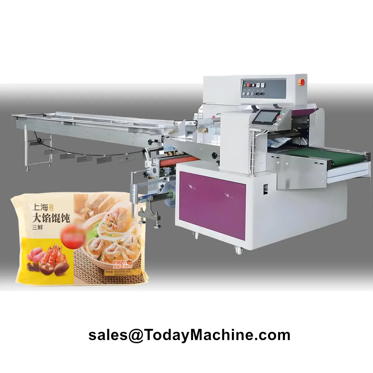 Confezionatrice automatica per avvolgimento del flusso di snack per hamburger alimentari