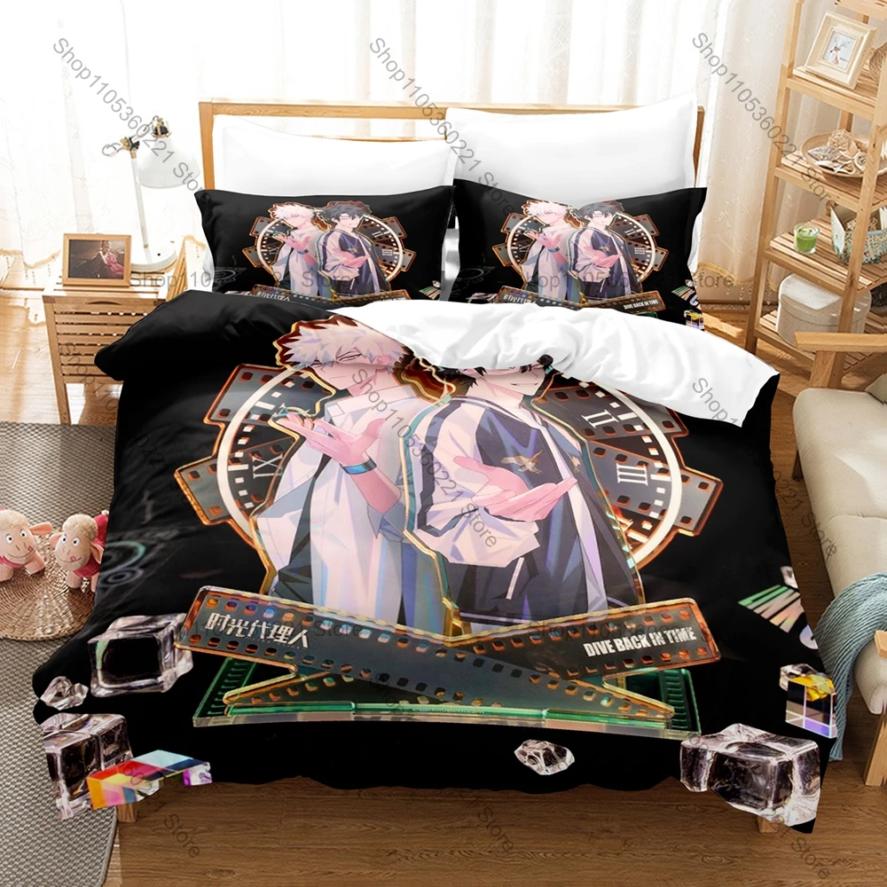 Cool Cool Urban Time Mission Character Graphic Link Click Anime Bedding Set Duvet Cover With 2 Pillowcases Otaku Bedroom Decor