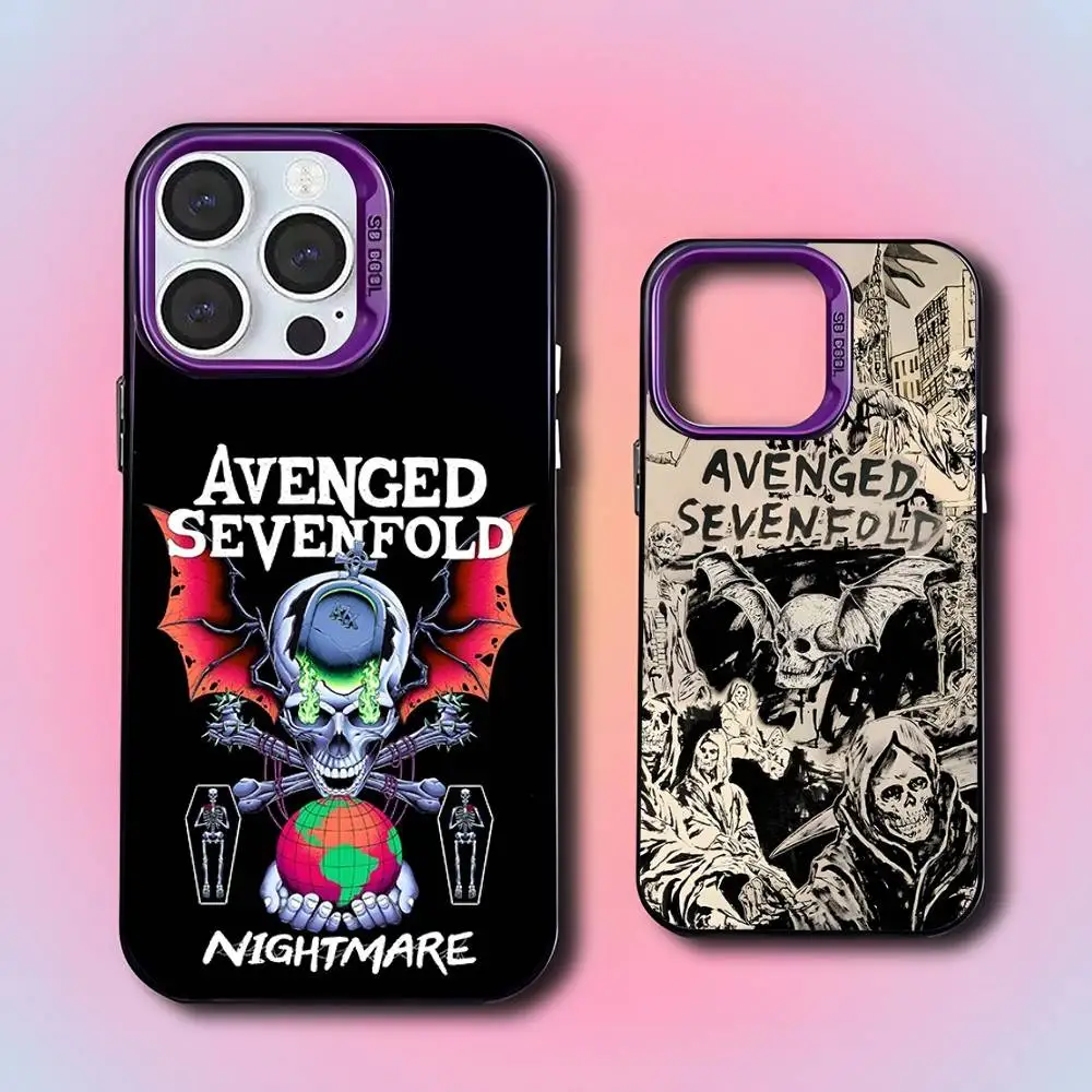 

A-Avenged S-Sevenfold For iPhone 17,16,15,14,13,12,11,Mini,Pro,E,SE4,XS,MAX Purple Shockproof Candy Matte Cover
