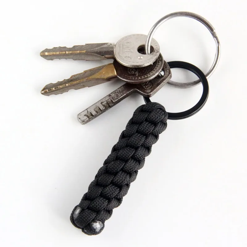Nylon Knot Keychain Outdoor Camping Paracord Tactical Braided Pendant Key Chain Lifesaving Rope Hiking Wild Exploration Tools
